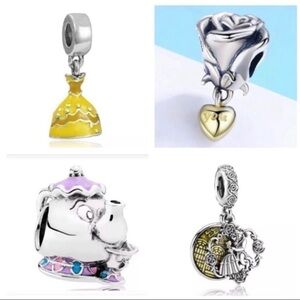 Disney Beauty & The Beast Belle Dress Collection Charm Bundle Set